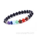 2016 Urban Fashion 7Chakra Stone 8mm Kinds Material Loose Beads Streth Bracelet